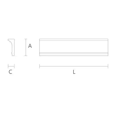 Натуральный карниз из бука KZ-006,.Cornice KZ-006 Для Оформления Проемов чертеж
