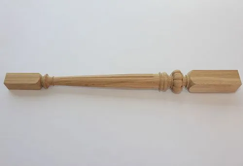 Baluster made of natural wood for staircase construction.