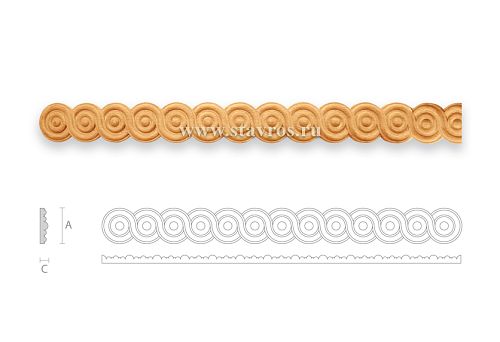 Carved decorative frieze with geometric ornament