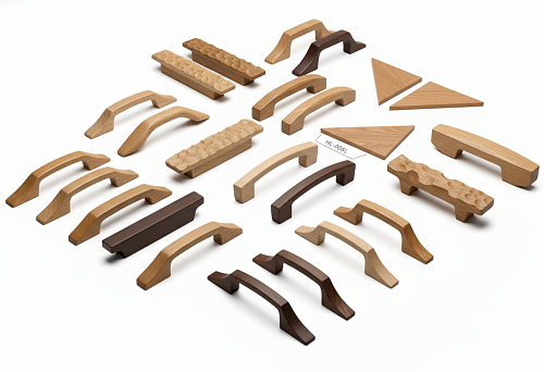 Collection of Wooden Furniture Handles with Various Center-to-Center Distances