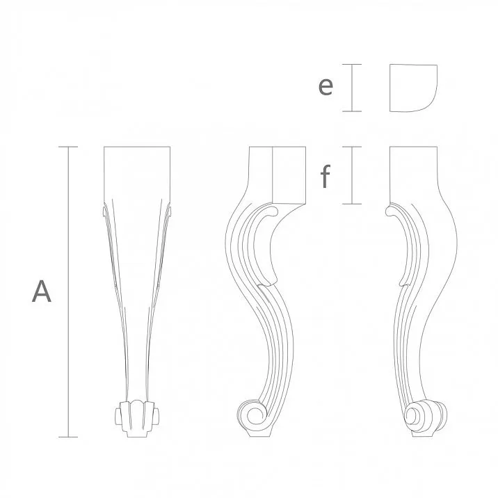 Drawings of Carved Curved Legs