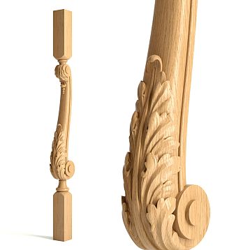 Wooden baluster L-005 in classic style with cylindrical or conical shape