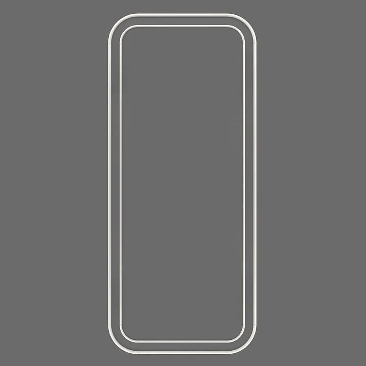 Wall molding decor kit CPU-3-3 made of polyurethane &mdash; rectangular double frame with rounded corners, front view 2300&times;1003