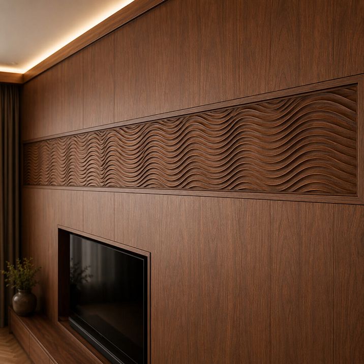 Decorative wooden baguette K-101 made of solid wood for wall and furniture facade decoration.