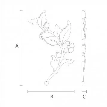 Carved Wooden Inlay with Carved Ornament N-471R