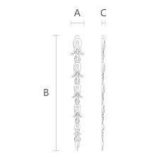 Drawing of NPU-502 polyurethane molding decor with dimensions 35 &times; 300 &times; 9 mm