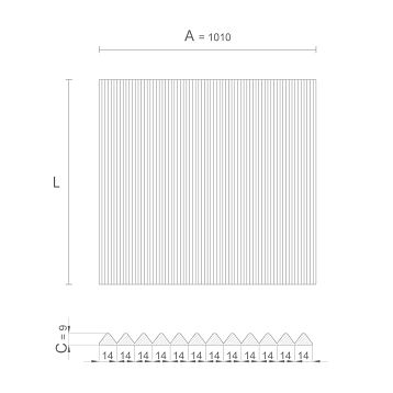 Slat panel PAN-005 with frequent vertical wood relief