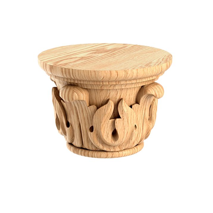 Carved Capital KL-050 from Natural Oak