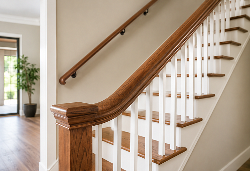Buy wooden stair handrail: types, sizes and selection