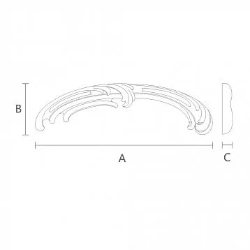 Branch with leaves and flowers made of wood N-426R, carved, for interior decoration