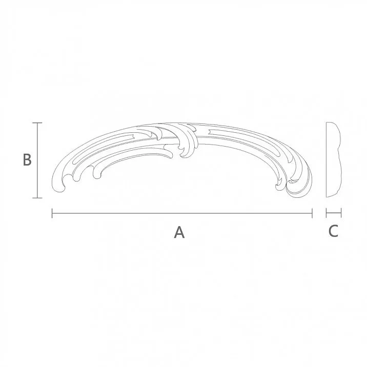 Wooden overlay N-426R, carved, with detailed wood carving design