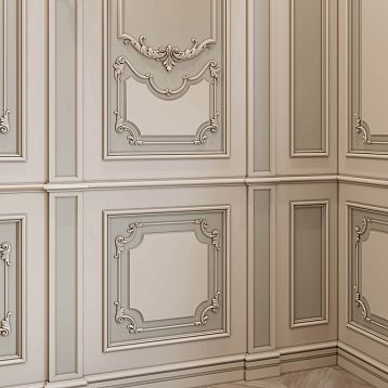 Carved appliqu&eacute; N.VRS-002-1 made of oak for furniture and walls