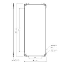Drawing of the stucco decor set CPU-13-2 Peterhof size 980&times;2300&times;18 mm