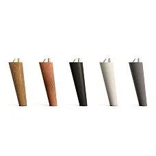Turned furniture leg MN-145.2M in five finish options: natural wood, oak, beech