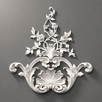 Relief decoration NPU.VRS-002 with floral ornament