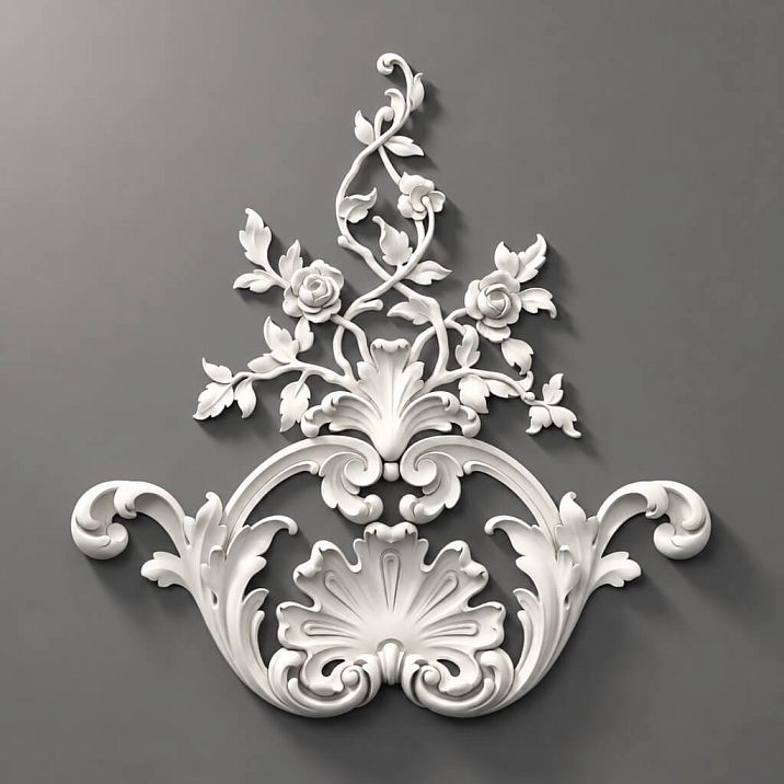 Relief decoration NPU.VRS-002 with floral ornament