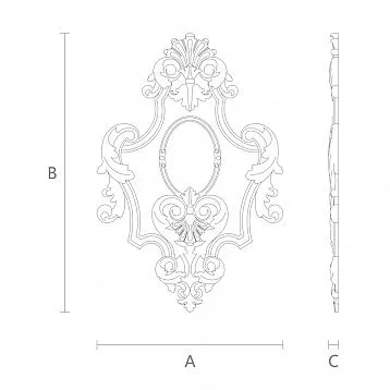 Wooden carved decor N-149 in Victorian or shabby chic style