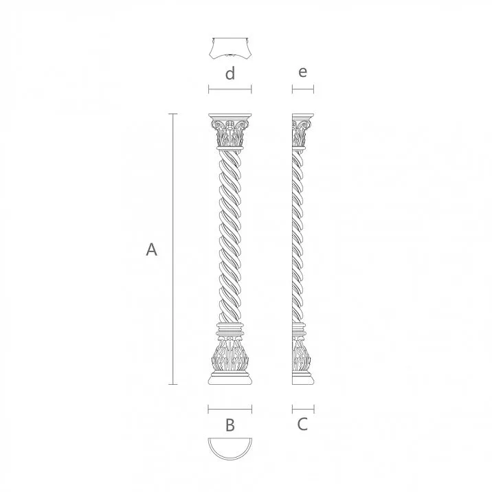 Elegant carved decoration DD-002L from Stavros drawing