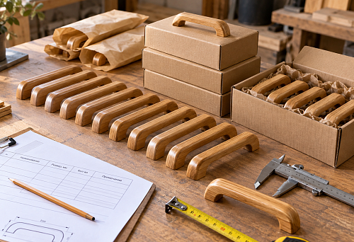 Wooden furniture handles in small wholesale quantities made of natural wood