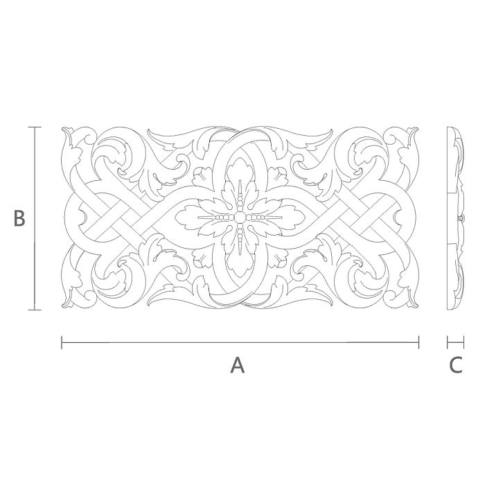 Wooden decor in the form of carved overlay N-340 drawing
