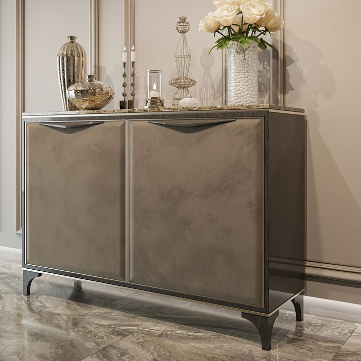 Wooden furniture leg MN-210, view on cabinet