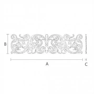 Wooden panel with carved pattern N-367