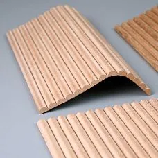 OPAN-001 slatted panels made of MDF and oak, comparison of two design options