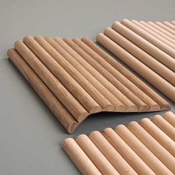 Sample of slatted panel OPAN-003 200&times;11&times;310 mm made of MDF, oak and beech STAVROS