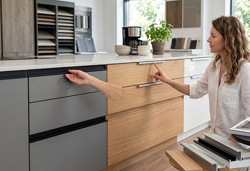 Profile handles and Gola for kitchen on modern facades
