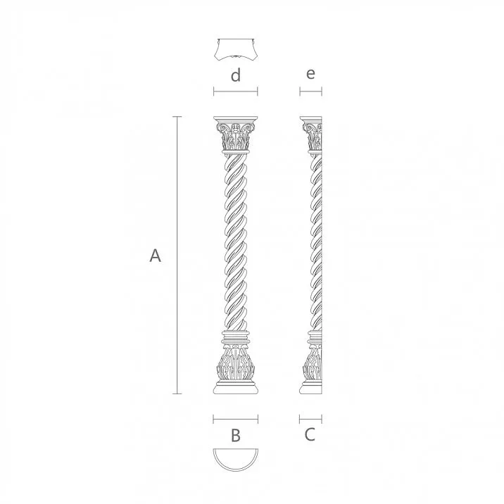 Luxurious Carved Decor DD-002R Drawing