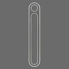 Wall molding decor kit CPU-3-6 made of polyurethane &mdash; vertical arched frame with round insert and inner arch, front view 2300&times;408