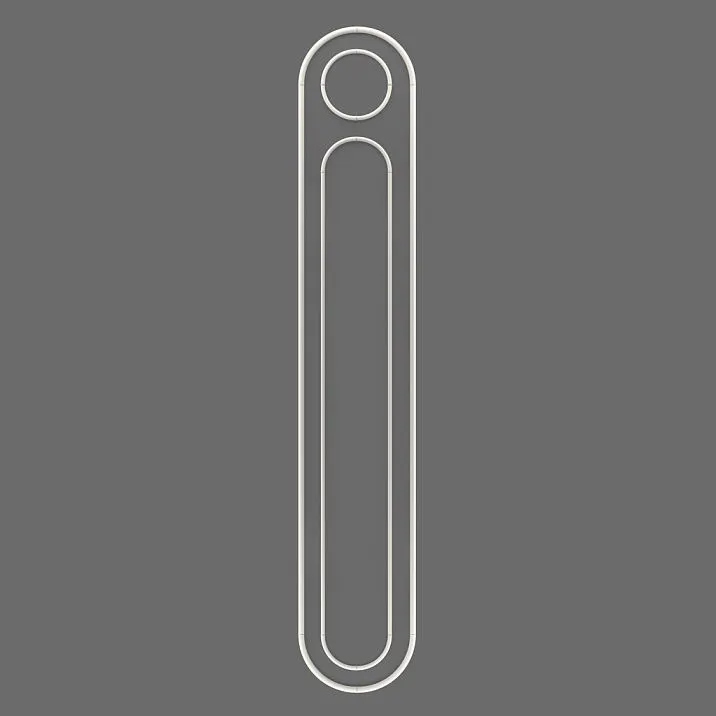 Wall molding decor kit CPU-3-6 made of polyurethane &mdash; vertical arched frame with round insert and inner arch, front view 2300&times;408