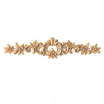 Wooden furniture overlay N-088.1 with carved ornament in the center