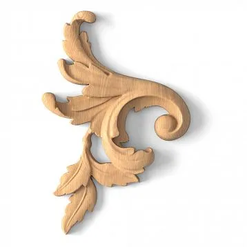 Wooden overlay with wood carving and 3D effect