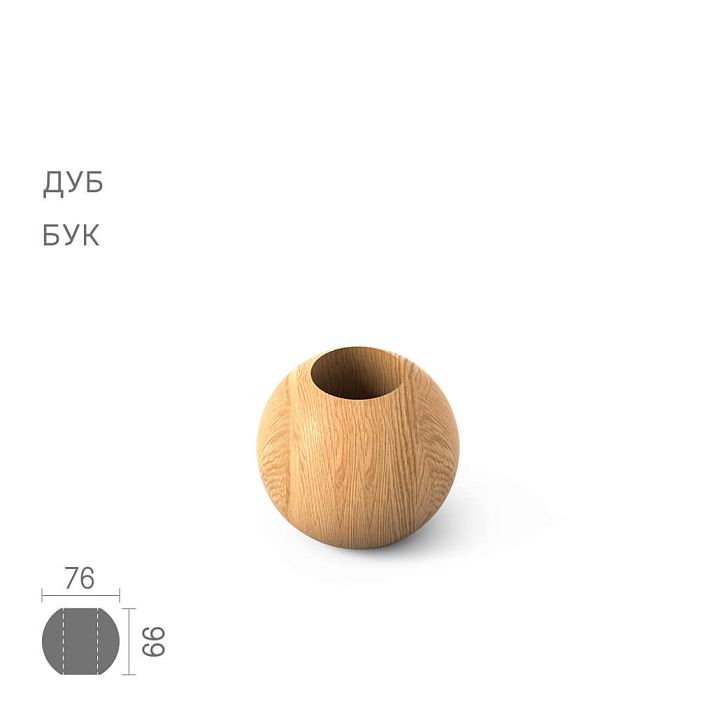Geometric shape KN-005 made of solid wood with a 34 mm hole