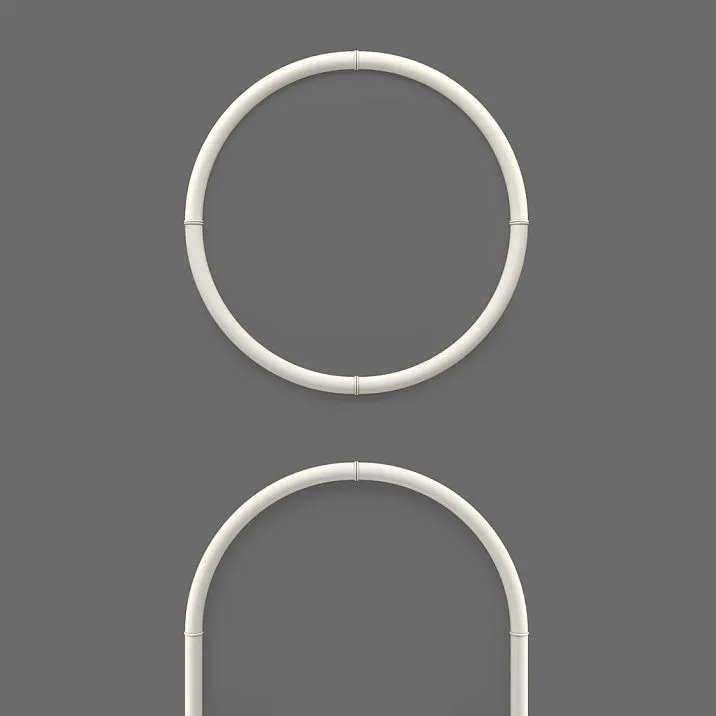 CPU-3-5 decorative molding set &mdash; close-up of the round frame and upper part of the arched frame, joints and polyurethane profile for painting