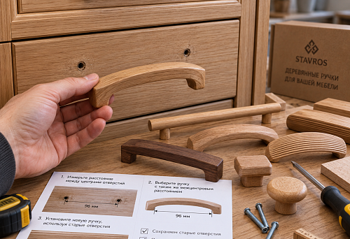 Furniture handles sold individually: how to buy a single wooden handle as a replacement and keep the old holes