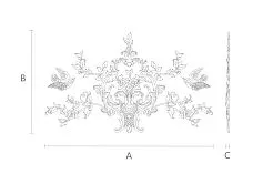 Carved decor with relief carving pattern of leaves and flowers scheme
