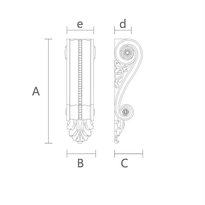 Exquisite wooden bracket KR-016 for home decor drawing
