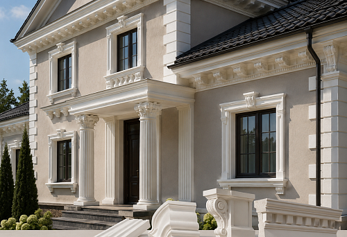 What to buy for your home's facade: stucco, cornices, brackets and decor