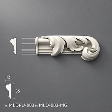 Polyurethane molding NPU-435.1R for molding MLDPU-003 135&times;53&times;19 mm