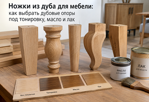Oak legs for solid wood furniture