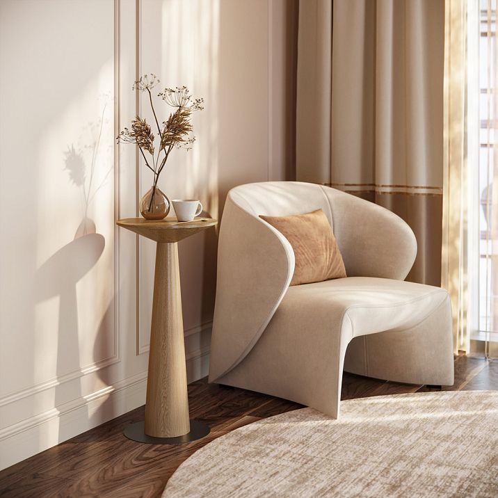 High table Sopp 002-014 made of natural wood in a soft and eco-friendly interior