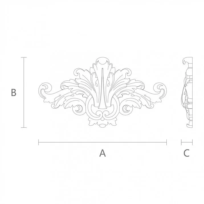 Plaster Decoration NPU-002, furniture decoration drawing