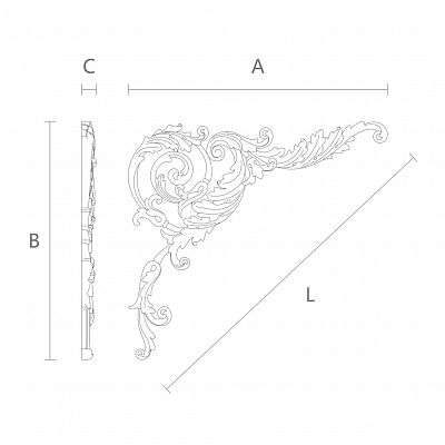 Carved cover plate из дерева с растительным мотивом чертеж