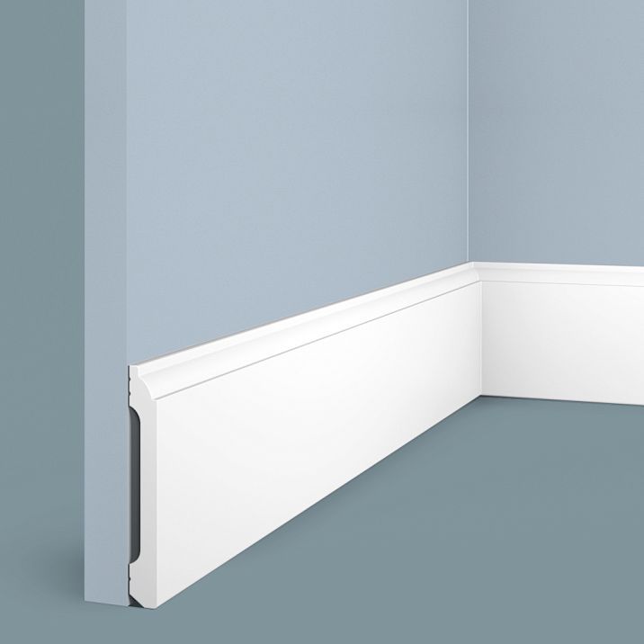 HI WOOD polystyrene floor skirting board B100C, 100 mm height, white color