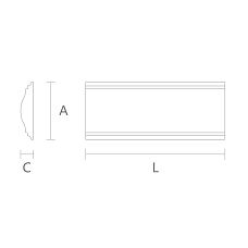 Schematic drawing with dimensions of border MLD-M-043 for detailed study