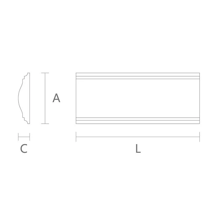 Schematic drawing with dimensions of border MLD-M-043 for detailed study