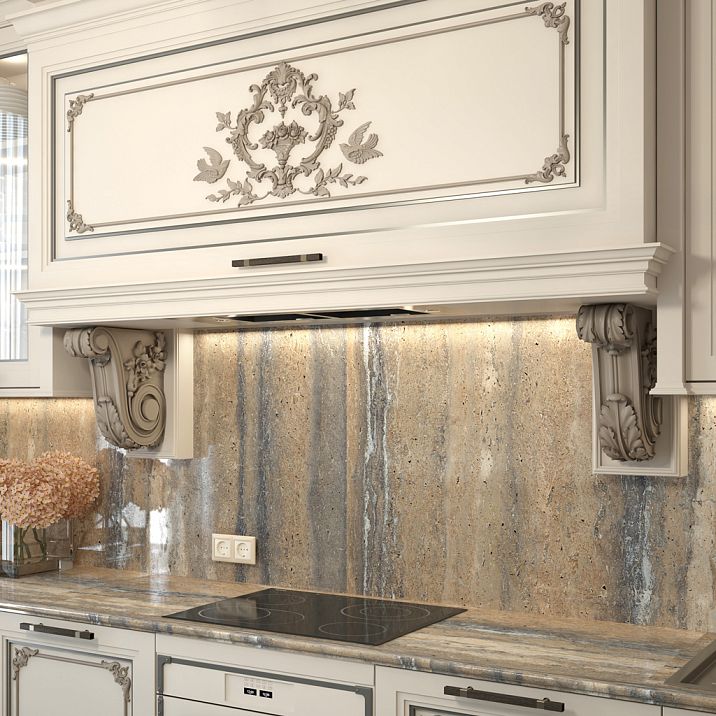 Decor Set C-051 made of wood, details on furniture facade