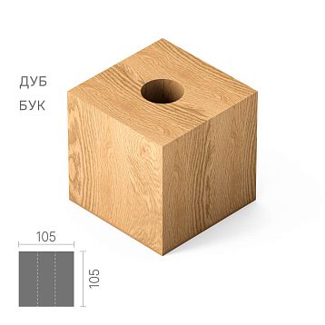 Geometric figure KN-011 made of solid wood with a 34 mm hole